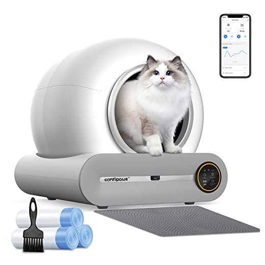 Comfipaws Self Cleaning Cat Litter Box Automatic Kitty Litter Box for Multiple Cats, Auto Clean Robot Cat Litter Box with APP Control & Ionic Deodorizer, Large Smart Cat Toilet with Mat, Liner, Brush