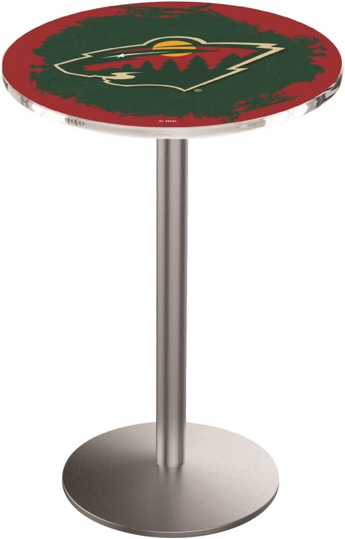 Holland Bar Stool Co. L214-36" Stainless Steel Minnesota Wild Pub Table with 36" Dia. top