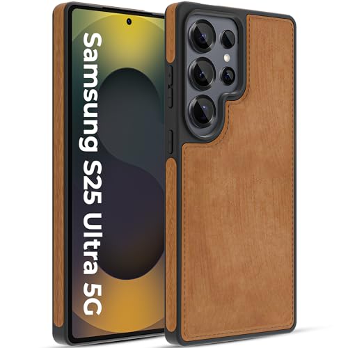 Image of A rtistque Premium Pu Leather Back Cover Case for Samsung Galaxy S25 Ultra 5G | Inner Fabric |Smooth Hand Feel | Drop Protection | Raised Camera Edge | Stylish Design | S25 Ultra Back Cover - Brown