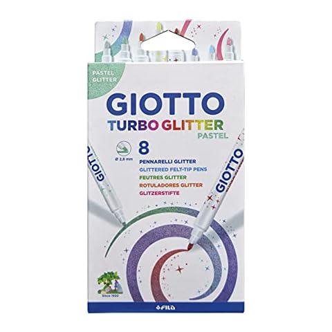 Giotto Turbo Glitter Pastel Rotuladores, 8 Uds Cover