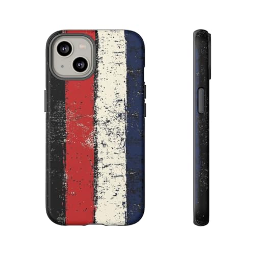 Coque rigide mate iPhone 14 noire protection téléphone motif rayures