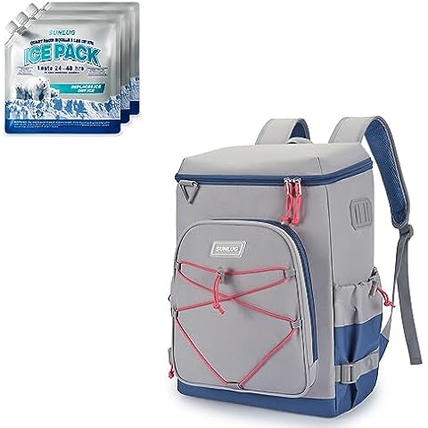 SUNLUG 40-Can Insulated Cooler Backpack & 3 Reusable Ice Packs Bargain Perfect Combination Cover