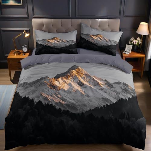 Gris Funda nórdica para Cama 90 Paisaje
