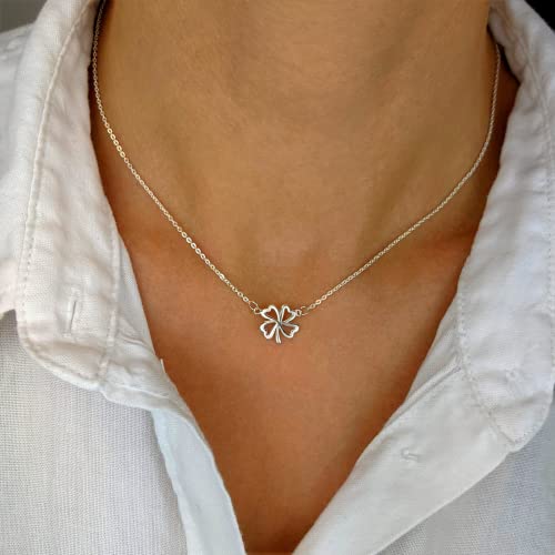 Collier trèfle en argent 925 anti-allergie avec chaîne robuste - 4