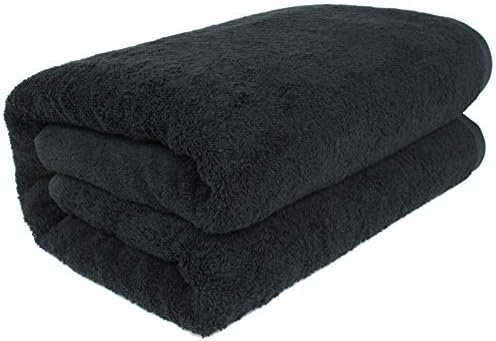 SALBAKOS 40"x80" Turkish Cotton Bath Sheet, Luxury, Eco-Friendly Oversized - Extra Large Bath Towels - XL, Toallas De Baño | Bano Grandes (40x80, Black)