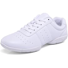Cheer Shoes for Women Cheerleading Shoes Girls White Competition Cheerleading Dance Shoes Tennis Training Athletic Shoes Flats Breathable Kids Cheer Sneakers US10