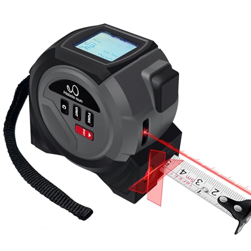 Fitdays Mètre Laser 3-en-1 avec Ligne Croisée | 40m Laser + 5m Ruban AutoBloc | Grand Écran LCD (m/ft/in) & Calculs Surface/Volume | Bricolage, BTP, Professionnels(ZB-3in1-Gris)