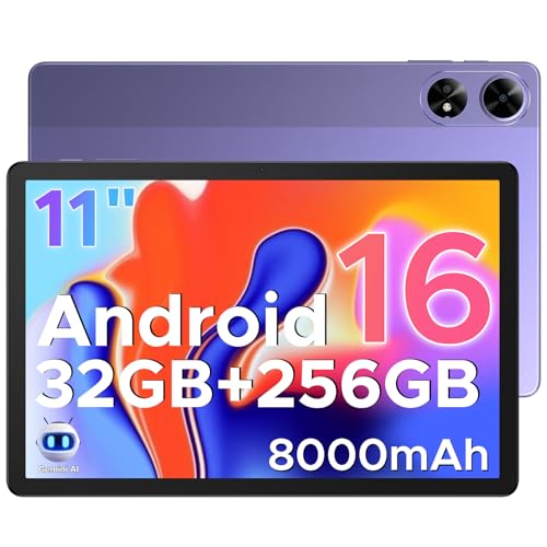 DOOGEE TAB G6+ Android 16 Tablet 11 Zoll, 32GB RAM+256GB ROM (2TB) Gemini AI, 8000mAh, 90Hz Display, Unisoc T7280 Octa Core, 13MP+5MP, Android Tablet mit SIM Card Slot, Widevine L3/ GPS/Face ID/OTG