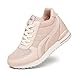 AONEGOLD Baskets Compensées Femmes Chaussure de Sport Gym Fitness Sneakers Basses Compensées 7 cm Jogging Voyage Respirantes(Rose,35 EU)