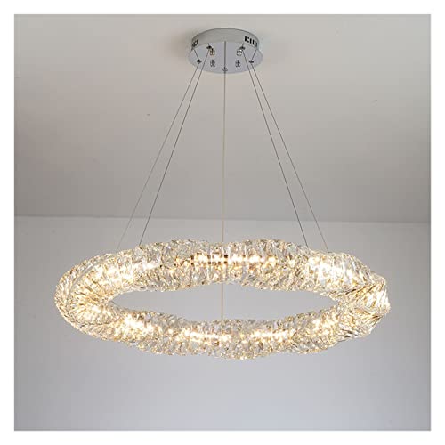 Lustre en cristal moderne LED rond pour illuminer les hauts plafonds