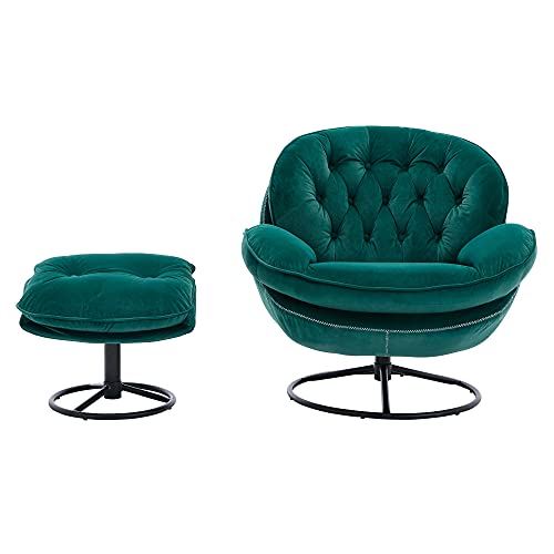 Sillón plegable terciopelo color verde miniatura 4