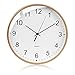 CREATIVE-SHOP Relojes de pared de madera de 12 pulgadas para sala de estar, modernos silenciosos clásicos redondos decorativos para dormitorios cocina jardín al aire libre oficina (marrón madera)