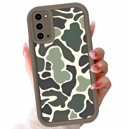 Zrutru Camo Phone Case for Samsung Galaxy Note20 5G 6.7',Cool Leopard Print Cases Unique Cheetah Tortoise Design Pattern for Men Boys Teens,Soft TPU Brown Shockproof Lens Protection Cover Note20