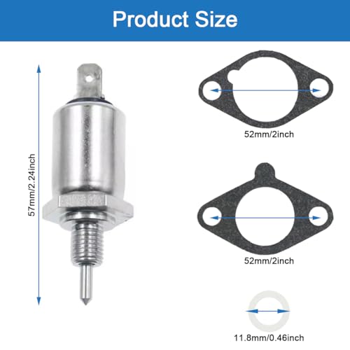 ZAMDOE M138477 Vergaser-Kraftstoffabsperrmagnet 21188-2011 für Kawasaki FD590V FD671D FD711D FD731V FD750D FH451V FH500V FH531V für John Deere X475 Lt180 Lx277 X520 X540 X700 X710 Z840 GX325 GX345