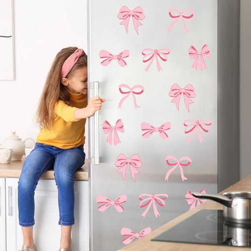 12 vinilos de lazo rosa claro para pared 7.9 x 11.8 pulg miniatura 5