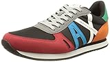 zapatillas armani hombre 2018 Logotipo lateral Armani Exchange Hombre Logotipo Rio Side Zapatillas, Negro y Multicolor, 46 EU