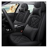 Material de alta gama: el material de cada funda de asiento de coche está estrictamente seleccionado, la funda de asiento de coche está hecha de piel sintética de alta calidad, la capa intermedia está rellena con una esponja suave. Hace que la textura de la funda del asiento del coche sea más suave, mejora significativamente la comodidad de conducción, también puede aliviar la fatiga de una conducción prolongada.