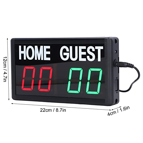 Yosoo Placar de LED Digital, Placa de pontuação eletrônica, Placar de jogo de futebol de basquete, P