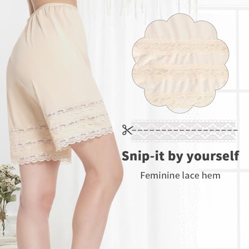 MANCYFIT Half Slip Shorts Culotte for Women Split Skirt Lace Pettipants Snip 7-9” Inseam2