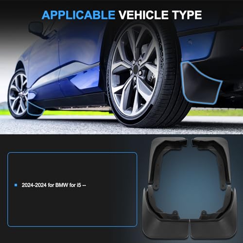 Image of ECCPP 4Pcs Front & Rear Mud Flaps Splash Guards 2024-2025 for BMW i5 BATT Mud Guards