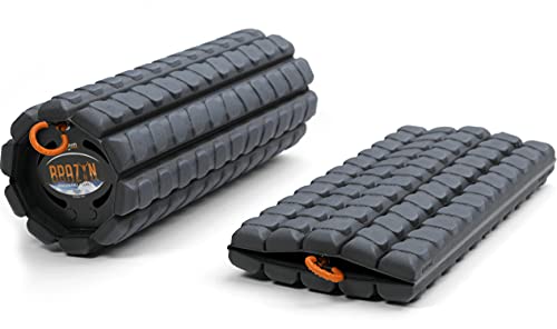 Brazyn Morph Foam Roller: Collapsible Travel Foam Roller for Back Pain Relief Workout Muscle Recovery Back Massager Deep Tissue Leg Massage Back Cracker (Midnight Alpha Series (Deep Tissue))