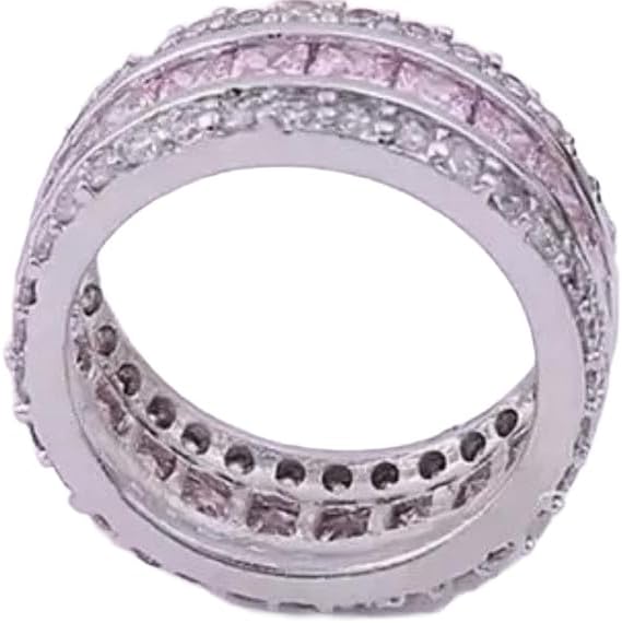 LUMINA Pure & Pink Banquet Rings, 8 / Pink Stone