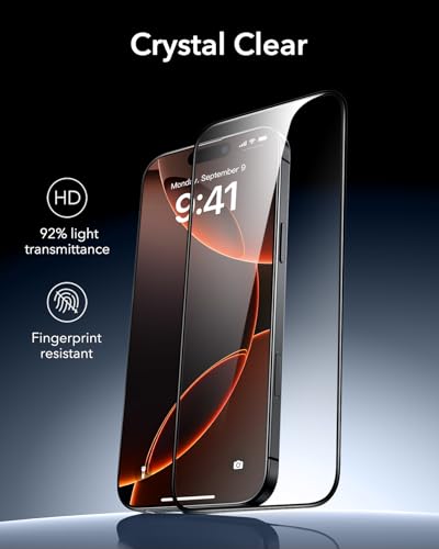 ESR 3 Packs 9H+ Tempered Glass Screen Protector for iPhone 16 Pro Max, Bubble- and Dust-Free, iPhone Tempered Glass, Military Grade Shatterproof Protection, Durable with Updated Easy Installation Tool - Image 7