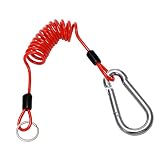 FizLig 4 Foot Breakaway Trailer Cable - Trailer Brake Safety Cable Spring Towing Coiled Wire for RV