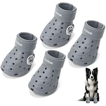 Dog Shoes Breathable Dog Shoe for Hot Pavement, Dog Booties and Paw Protectors, Non-Slip Waterproof Dog Sandals Boots Gray, S 2.3x1.8L*W