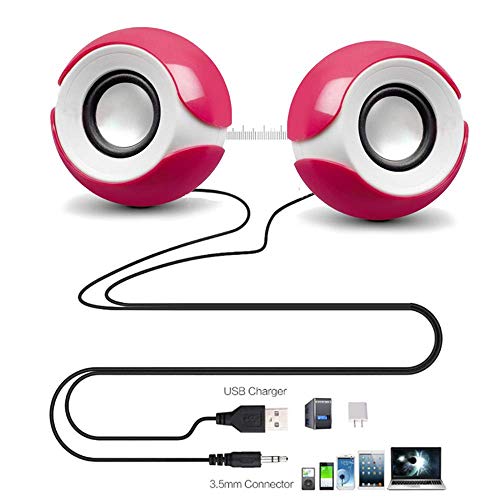 Klangdorf Pink Desktop Speakers, Pink Speakers For Laptop, Pc Speakers, Samll And Portable. Loud Lows And Highs. Usb Powered. #TOP1
