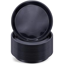 Sawysine 15 Pack Plastic Plant Saucer Round Drip Trays Black Flower Pot Saucers Thick Plant Dish Sturdy Water Tray Heavy Drainage Potted Container for Indoor Outdoor Garden 10 Inches