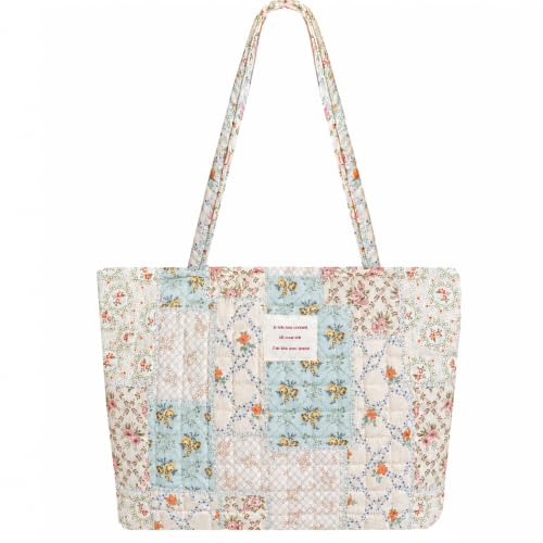Image of Sunwel Fashion Top Zipper Floral Quilted Bag Small Tote Bag for Women