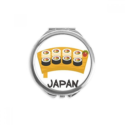 Espejo de bolsillo con aumento y diseño de sushi para un maquillaje impecable en cualquier lugar