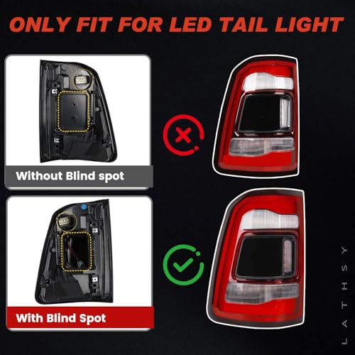 Lathsy LED Tail Light Black Cover with Blind Spot Compatible With 2019-2023 Dodge Ram 1500 Right Passenger Side Replace 68263397AE by Lathsy - Image 4