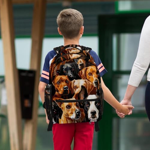 Sac à dos imprimé chiens mignons pour l'école et les sorties du weekend - 6