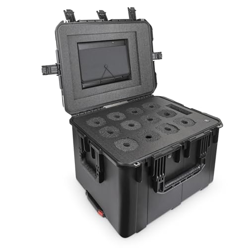 CasePro CP-WINE-12B 12 Bottle Wine Carrier with Wheels, Polypropylene/High Density Polyethylene Foam, 25.63