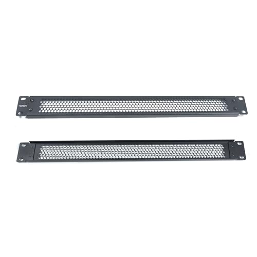 RIVECO 2PCS 1U Blank Panels for Server Racks & Network Cabinets 19" Vented Panle for Rack Mount Blind Plate Black