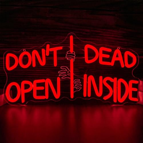 Zombie Themed Neon Sign Don't Open Dead Inside Neon Light