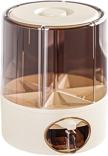 Image of Gvnd Rice & Dry Food Round Dispenser, Kitchen Organizer, Cereal Grain Container for Home, Cereal Transparent Bucket, Storage Box, Beans Clear Cans, Gift for Women (Style-4)