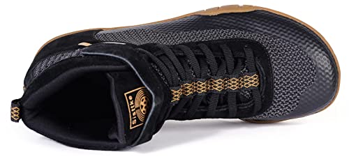 Sisttke Mens Wrestling Shoes Boxing Shoes Wide Width Black Gold thumb #2
