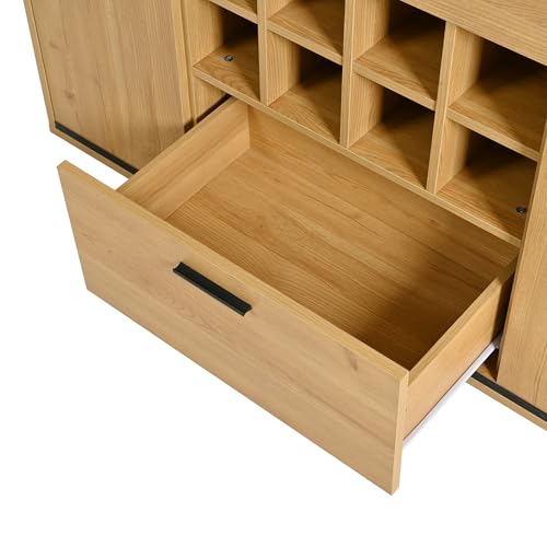 Miniatura 7 de Aparador, Elegante Armario Para Vino Con Puertas Dobles, Estante De Cristal Y Soporte Para Vino: Almacenamiento Perfecto En Un Elegante Aparador. Armario Para Vino
