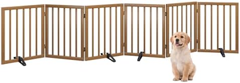 Hundegitter für Türöffnungen, Faltbares Hundegitter für den Innenbereich, Freistehende Haustiergitter für Türöffnungen Schlafzimmer, Welpengitter mit Metallstützen, Raumteiler 6 Pa