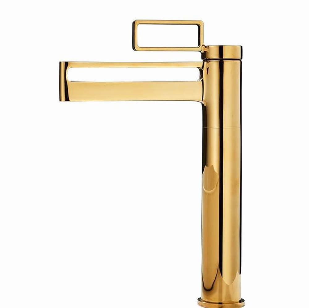 Robinet de lavabo de salle de bain haut noir mitigeur cascade en laiton