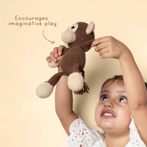 Image of Newborn Gift Set | Crochet Toy, Rattle & Muslin Swaddle Combo | Newborn Gift | Gifting for Babies | 100% Muslin swaddlecloth | Toy for Gifting| 3 Months + (MAAKAD Toy & Rattle with Swaddle)
