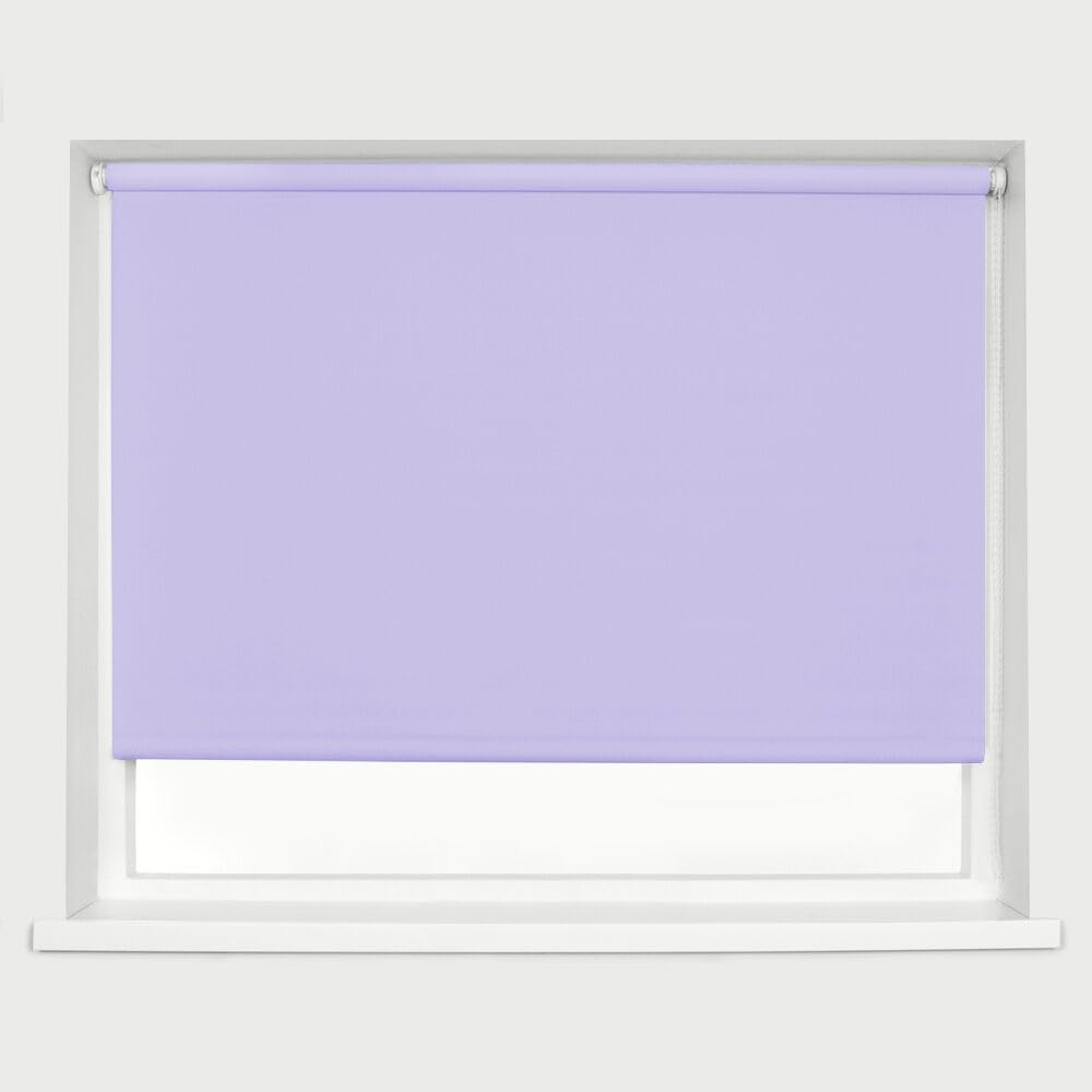 Lavender Blackout Roller Blinds Thermal Blackout Material Metal Brackets & FIttings 25mm Roller Tube Easy Fit Child Safe Bedroom Office 240cm Width x 160cm Length — image 1