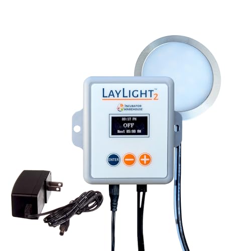 Incubator Warehouse AutoCoop LayLight2 with Smart Timer - Automatic Chicken Coop LED Daylight Extender - Chicken Coop Light with Programmable Settings for Boosting Chicken Egg Production by Incubator Warehouse - Used condition - US$29.56