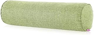 Olymajy Yoga Bolster, Cylinder Pillow, 15x40 cm Cotton Linen Neck Pillow Support Cushion, Natural Grass Green Bolster Roll for Yoga and Recovery from Injuries