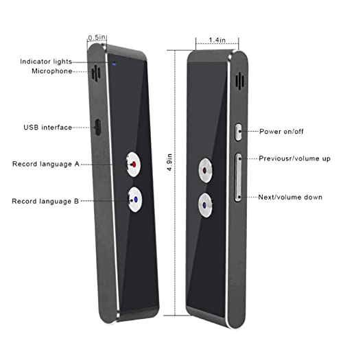 Traducteur de langue bidirectionnel instantané Bluetooth portable 96 langues - 5