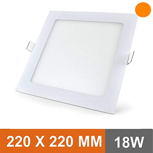 Plafon 18w Luminária Embutir LED Painel QUADRADO Slim Branco Quente 3000K - BRIWAX
