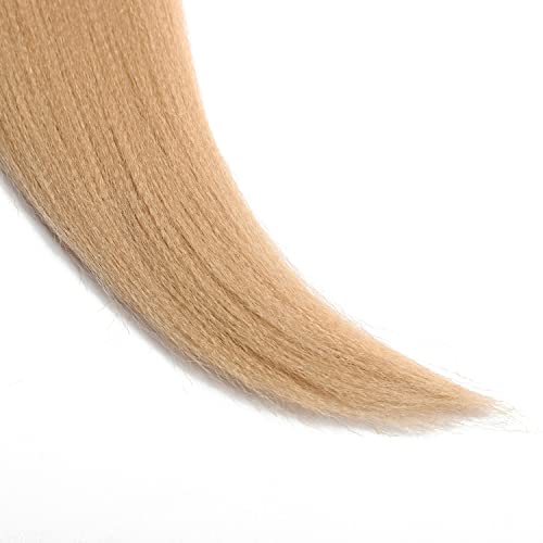 Newluyang Pre Stretched Braiding Hair, 100% Kanekalon Synthetic Crochet Hair Braids,26 Inch 3 Packs Hot Water Setting Professional Yaki Texture Crochet Hair Extension Braids.（24#/Light Brown Blonde） #TOP5